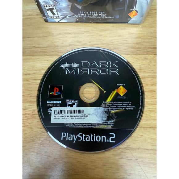 Syphon Filter Dark Mirror Playstation 2 PS2‎ Game 2006 No Manual (TESTED) Sony - Picture 3 of 7